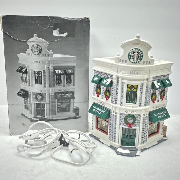 Department 56 Snow Village Starbucks Coffee Store Front Village #54859 With Box